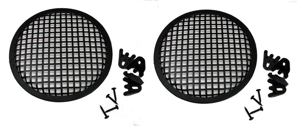 (2 PACK) PENN ELCOM G08 Heavy Duty 8″ Round Waffle Speaker Grill w/ Mount Kit