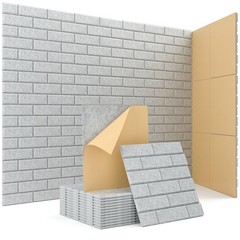 Acoustic Wall Panels, Brick Pattern Peel and Stick Sound Absorbing Panel for Cei
