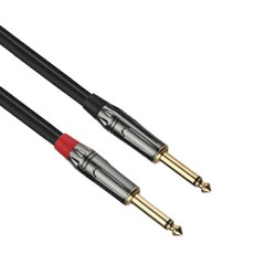1/4 TRS Stereo Male to Dual 1/4 TS Male Stereo Breakout Splitter Y Cable