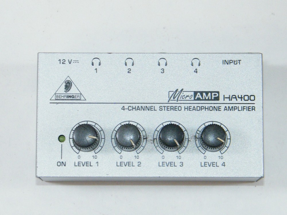 BEHRINGER MICROAMP HA400 AMPLIFIER, 4-CHANNEL STEREO HEADPHONE, GUARANTEED