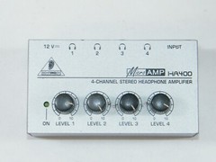 BEHRINGER MICROAMP HA400 AMPLIFIER, 4-CHANNEL STEREO HEADPHONE, GUARANTEED