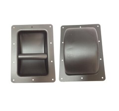 2 pcs Medium Size Black Metal Speaker Recessed Bar Handles 162mm x 220mm