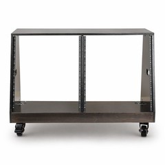 Sound Town DIY 2 x 12U Slanted Studio Rack Plywood Black Espresso (SDRK-D12TD)
