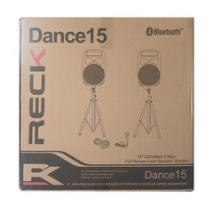 PRORECK Dance 15 Loudspeaker 2000W Portable Trolley DJ Stage Gig Wireless Mic