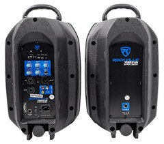 Rockville RPG082K Dual 8″ Powered PA System Speakers/Bluetooth+Mic+Stands+Cables