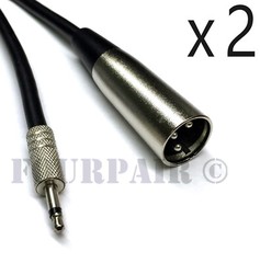 2 Pack Lot – 25ft XLR 3-Pin Male to 3.5mm 1/8″ Mono Plug Microphone Mic Cable