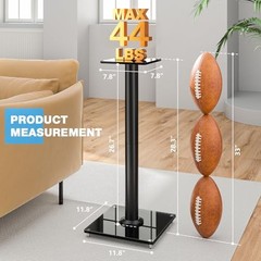 Upgraded 45° Swivel Speaker Stands Pair for Surround Sound, 28 Inch Black