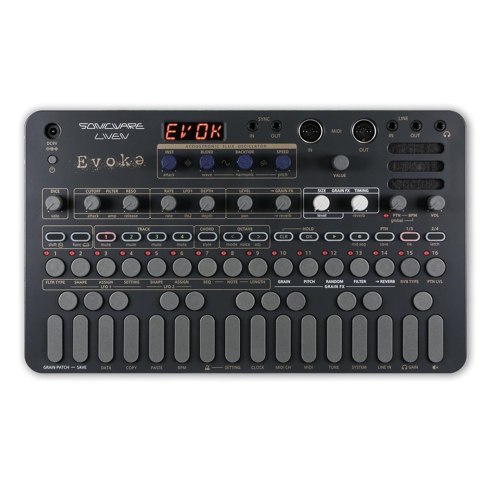 Sonicware Liven Evoke [Acoustronic Synthesizer with Granular Dark Grey