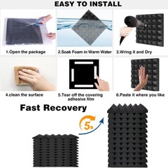 24 48 96 Pack Acoustic Foam Panels Studio Noise Soundproofing Wall Tiles 12*12in