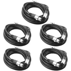 ABuff 5 Pack 20ft XLR Cable, Profession Balanced 3 Pin DMX Cables Male to Fem…