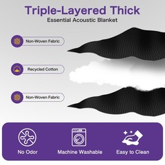 2 PCS Extra Large Sound Dampening Blanket,96″x 80″ Sound Absorbing Studio Bla…
