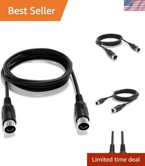 Durable 200 cm MIDI Audio Cable – 5 Pin DIN Male to Male/Female – Oxygen-Free