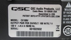 QSC CX108V Professional Power Amplifier 8-Channel 70V 100W/CH