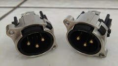 Neutrik XLR Connector NC3MBH, 3 Pole Male, B Series, Horizontal Mount, Qty: 2