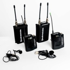 Audio-Technica ATW-R1810 Receiver (x2), ATW-T1801 Transmitter, All cables (x2)
