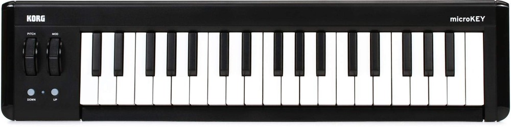 37-Key USB Keyboard Controller, Bus-powered, Black – Compact Music Production
