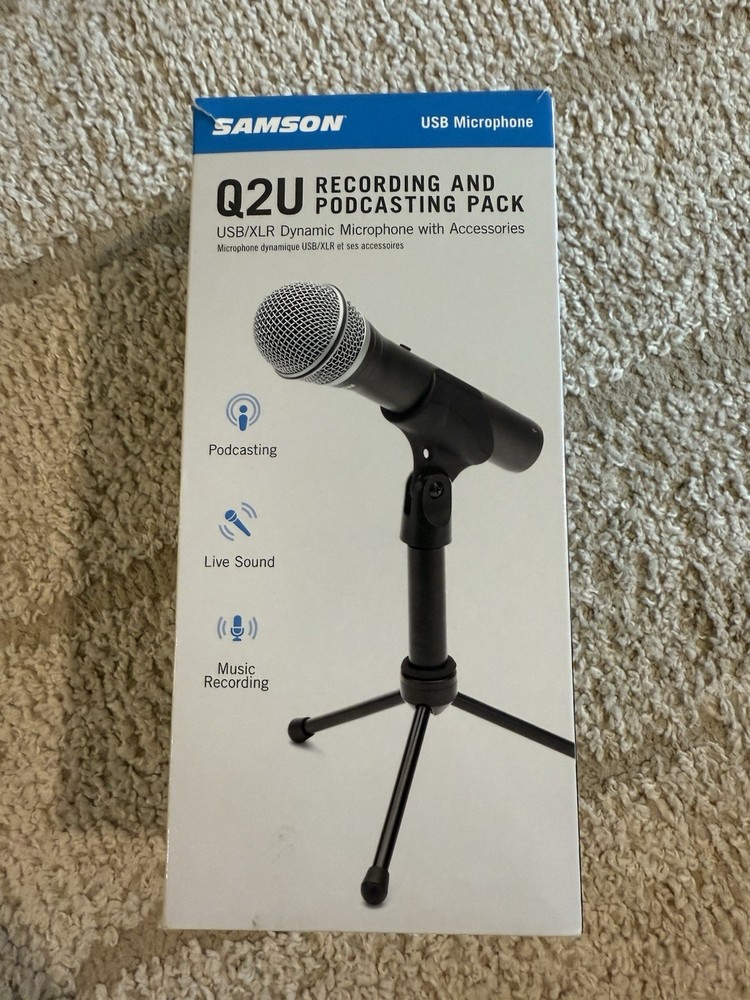 Samson Q2U Dynamic USB Microphone Recording and Podcasting Pack (Black)
