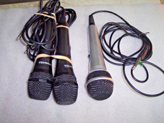 3 Microphone ( 2 Karaoke USA M189 Professional Dynamic Microphone 1-Unbranded)