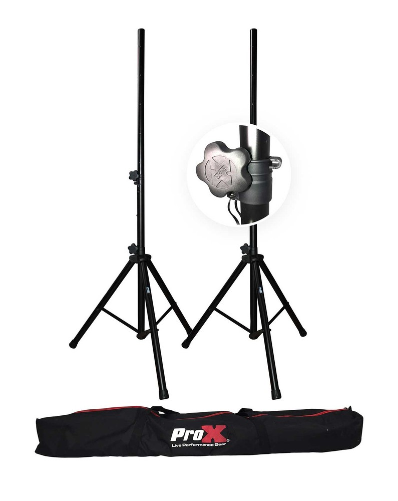 Pair of ProX Cases T-SS18P Heavy Duty Tripod DJ PA Speaker Stands + Carrying Bag