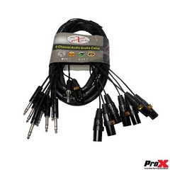 ProX XC-8SXM10 10Ft High-Performance 8-Channel Snake Cable XLR-M TO 1/4″ TRS