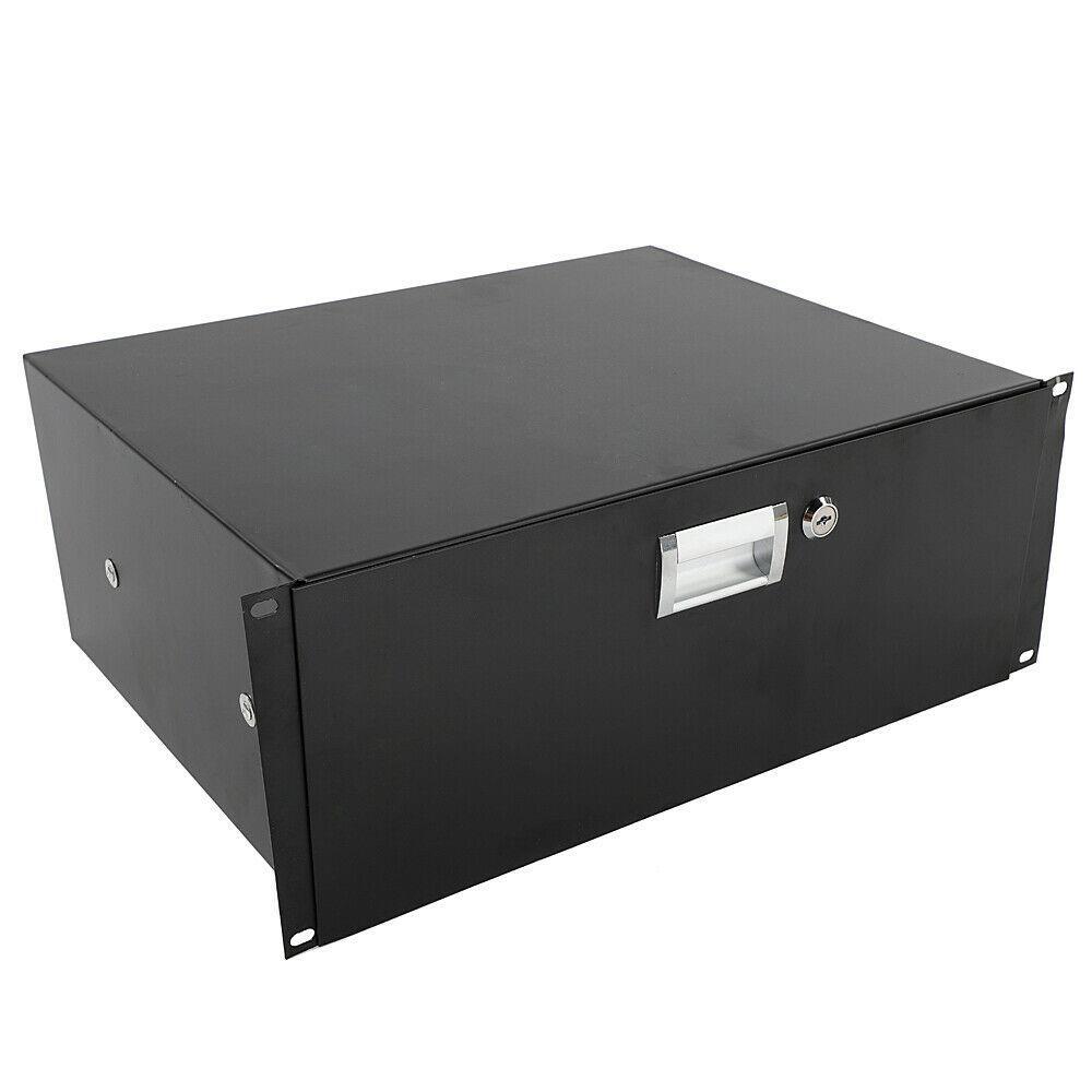 4U Professional Rack Case 19″ Steel Plate DJ Drawer Equipment Cabinet with Key