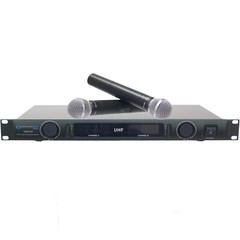Technical Pro Professional UHF Dual Handheld Wireless Microphone System w Mics