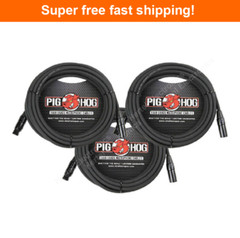 3 Pack Pig Hog PHM20 High Performance 8mm XLR Microphone Cable, 20”FT – New