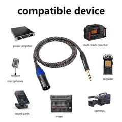 2Pack 1/4 to XLR Cable,Heavy Duty Nylon Braided,Gold Plated Plug,Balanced 1/4…