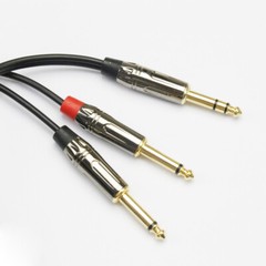 1/4 TRS Stereo Male to Dual 1/4 TS Male Stereo Breakout Splitter Y Cable