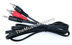 6′ ft 3.5MM (1/8″) Stereo Male to Dual RCA Plugs Premium Audio Cable Wire VWLTW