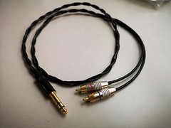 6.3mm Stereo Phone out Jack To 2 RCA male Audio AUX Cable Japan Wire