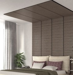*New*Artika Sonolok Sound Absorbing Slatted Panel Kit Walnut Black – 15.5 sq.ft.