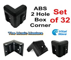 32X ABS 2 Hole Cabinet Corner Amp Rack Case DJ Home Speaker Box Bumper Protector