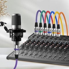 6 Pack 10 ft XLR Microphone Cables Multi-Color 3-Pin Male to Female Cords
