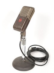Vintage RCA Varacoustic Ribbon Microphone w/Desk Stand * 44 and 77 era * Works