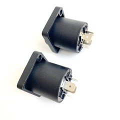 2 Pcs NL4MP Female 4 Pin SpeakON Connectors Square Configuration 31x26mm Panel
