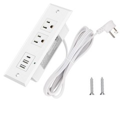 Recessed Power Strip with PD 20W Type-C, Desk Outlets with 2 USB-A & 1 USB-C …