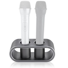 Metal Aluminum Alloy Desktop Microphone Holder Stand Base Wireless Brushed Gray