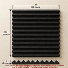 50 Pack Black 12 „X 12 „X1“ Acoustic Panels Studio Soundproofing Foam Wedge Tile
