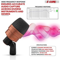 5Core Tom Snare Mic Cardioid Dynamic Microphone Drum Kit Percussion Instrument