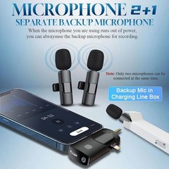 Professional Wireless Lavalier Microphone for YouTube, TikTok & Vlogging – Black