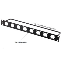 1U Single Space Rack Panel W/8 Large Speakon Cut Outs For NL8, NL4 W/ Lacer Bar