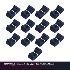 Set of 13 Black Fader Caps for Mackie 1402-VLZ, 1402-VLZ Pro Mixers