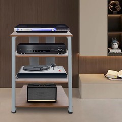 4-Layers AV Media Stand Stereo Stand Media Holder w/ Storage Shelves 110.23 lbs