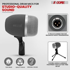 Tom Snare Drum Kick Bass Microphone for Conga Bongo Instrument Djenbe Cajon Mic