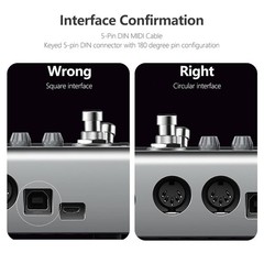 2-Pack 6-Foot Male to Male MIDI Cables – High-Speed Music Connectivity