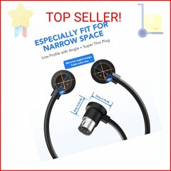 Heams 4 Pack Premium Right Angle MIDI Cable 3FT, Low Profile for Saving Space MI