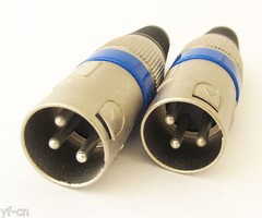 10pcs SL5235 XLR 3pin Male Microphone Mic Speaker Audio Connector w/Blue Ring