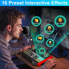 Podcast Microphone Bundle with Live Sound Board Audio Mixer, Podcast Equipment B