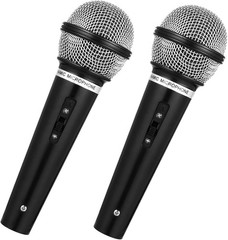 2PCS Fake Microphone Prop, Plastic Pretend Play Microphone for Halloween Christm
